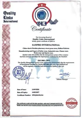 ISO 9001:2015 certificate SPI/QMS/PK/934 issued to SAMPRO INTERNATIONAL