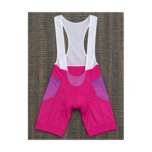Women's Cycling Jersey and Bib Shorts Set in pink and purple SI-AW-281 — Front