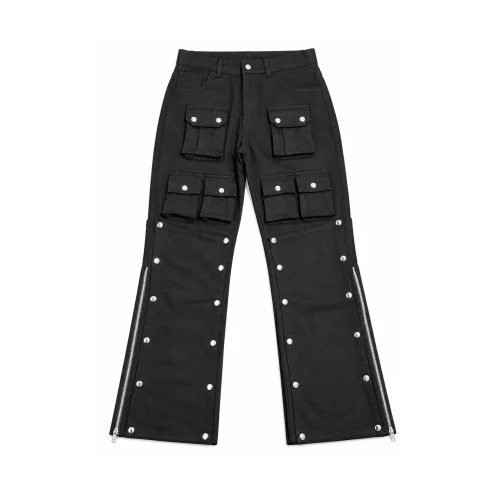 Black Cargo Pant with Snap Details SI-FW-194